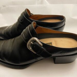 Ariat leather mules with buckle (see minor scuff on right toe)